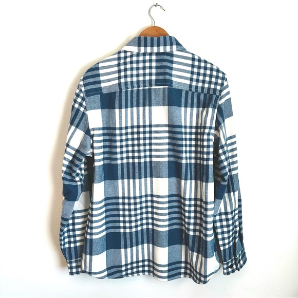 H&M Twill Overshirt Blue/White Checked, Medium - Picture 2 of 5